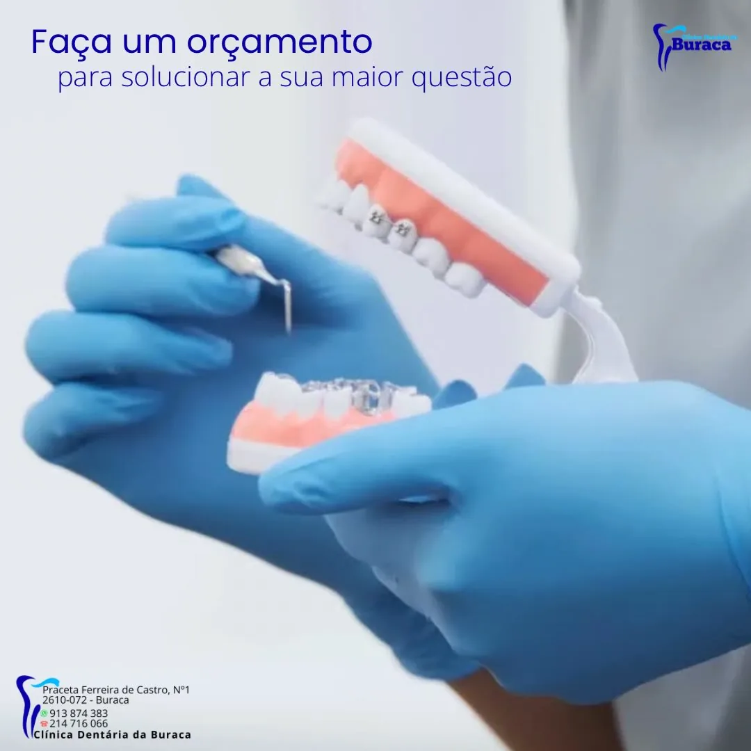 Imagem promocional de uma mulher com aparelho dentário